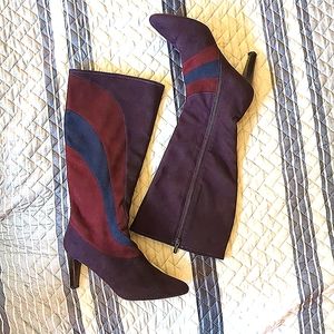 Colorful Knee-high High Heel Impo Stretch Boots